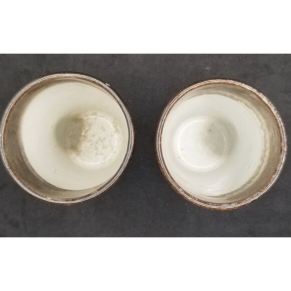 Vintage Peter Potts pinched tumbler pair one beautiful one with damage. - Picture 3 of 10